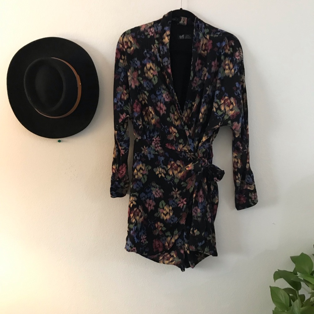 Floral wrap romper